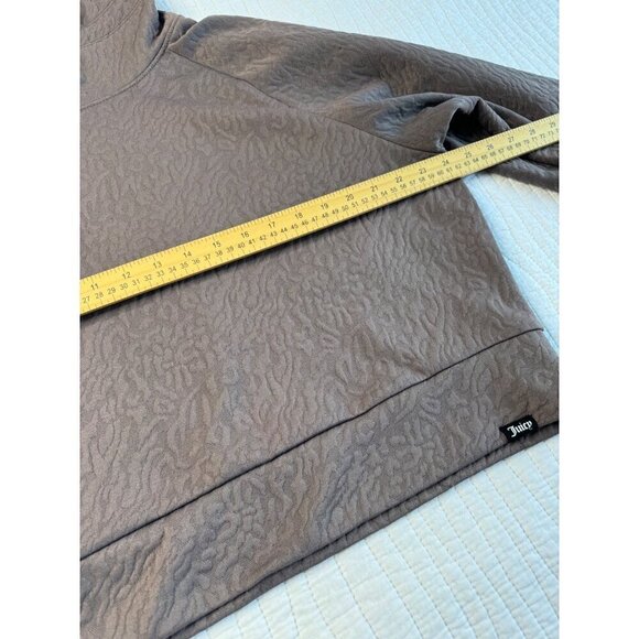 Juicy Couture Sport Cropped Quilt Top High Neck SZ XL Gym Mauve Taupe NEW - Picture 5 of 11